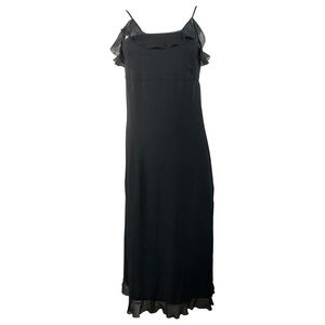 Chanel Black Spaghetti Strap Silk Dress